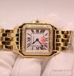 High Quality Cartier Panthere de Watch Yellow Gold Diamond Bezel 27mm